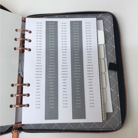 Kikki.K A5 Black Croco Leather Zippered Planner - Picture 6 of 11